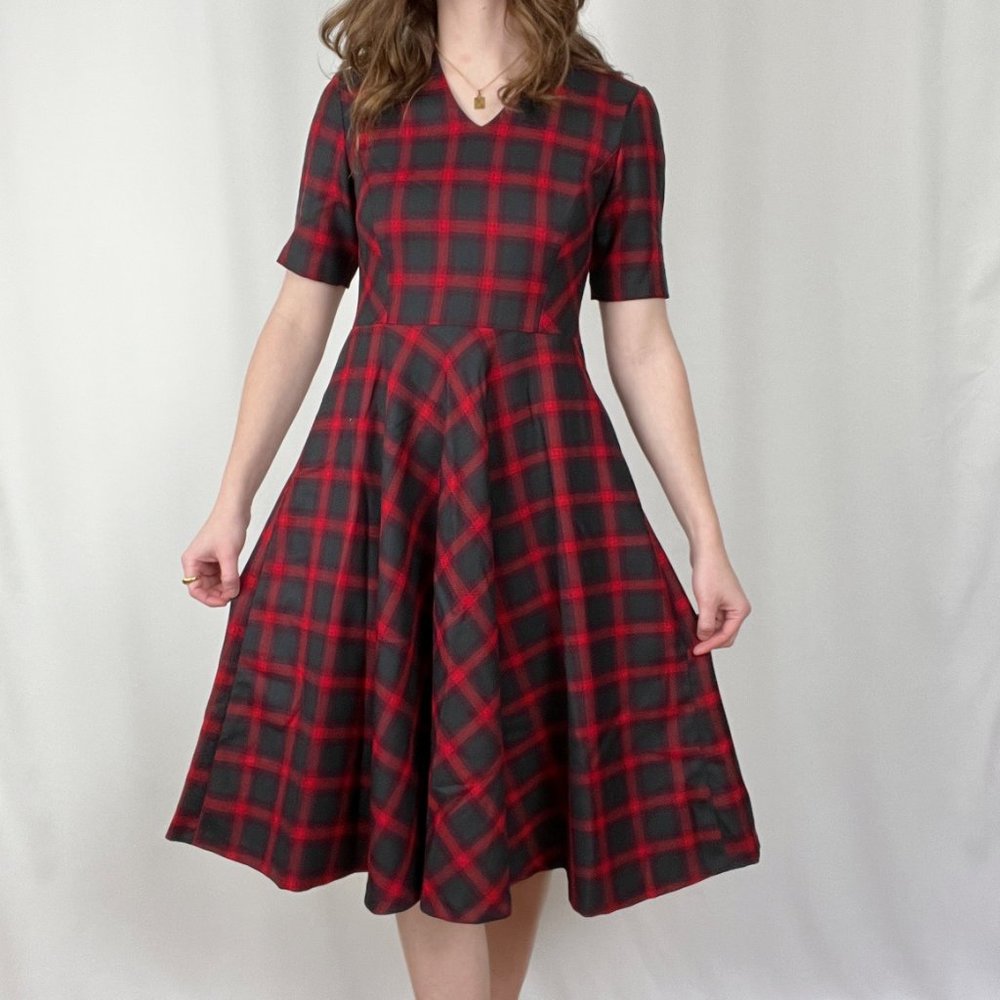 Vintage Pendleton Plaid Midi Dress Blazer Set Tartan Christmas Party Holiday - 6 - Picture 4 of 11